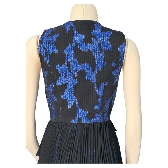 Anthropologie Bhanuni by Jyoti Sleeveless Metallic Jacquard Pleated Midi Dress - Picture 8 of 12